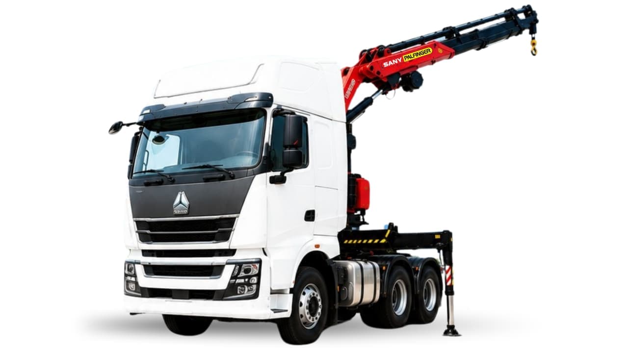 Đầu kéo HOWO TH7 Luxury 460HP 6x4 gắn cẩu gập Palfinger SPK23500C (10 tấn)